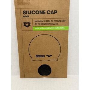 Arena Recycled Silicone Cap Unisex NS Black Swim Training 006359-902-NS